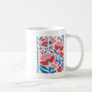 Mug Démocratie Vérité Bohème Florale 4 Juillet Subtil