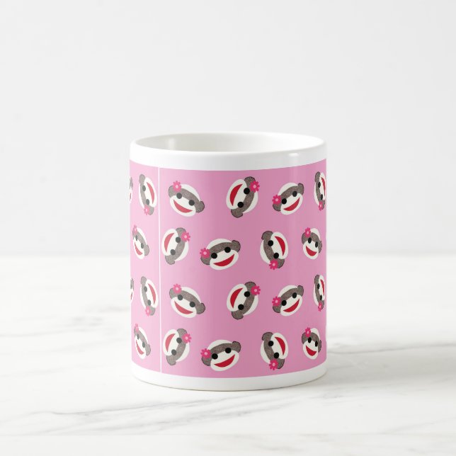 Mug Demoiselle de honneur rose de singe de chaussette (Centre)