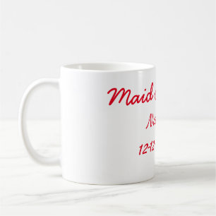 Mug Demoiselle d'honneur ajouter nom date année texte