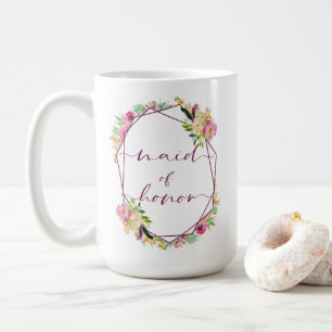 Mug Demoiselle d'honneur Chic Blooming Menthe & Rose B