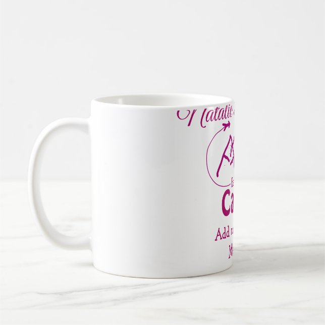 Mug Demoiselle d'honneur de camp rose ajouter nom date (Gauche)