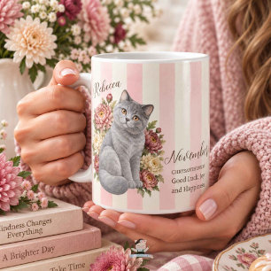 Mug Demoiselle d'honneur de chat au chrysanthème de na