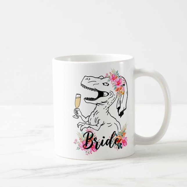 Mug Demoiselle d'honneur de la mariée dinosaure Fleuri (Droite)