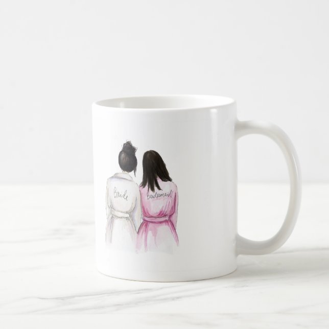 Mug Demoiselle d'honneur de petit pain de Merci longue (Droite)