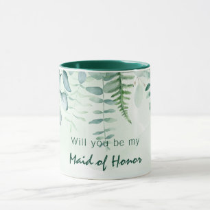 Mug Demoiselle d'honneur demoiselle d'eucalyptus verdu