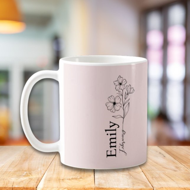 Mug Demoiselle d'honneur Fleur de naissance Primrose F (Bridesmaid Primrose Birth Month Flower February Coffee Mug)