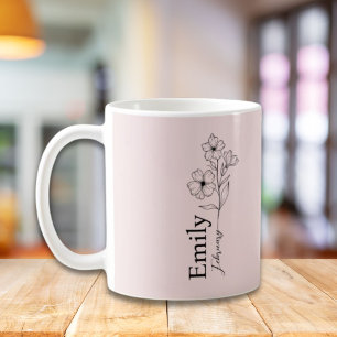 Mug Demoiselle d'honneur Fleur du mois de naissance de