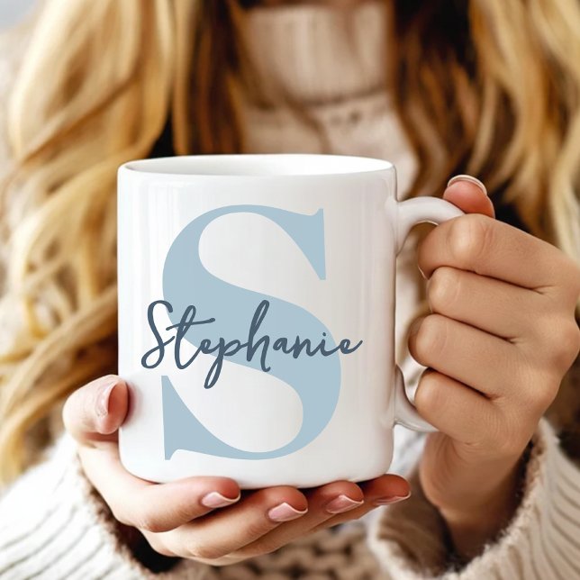 Mug Demoiselle d'honneur | Moderne Initiale Monogramme (Gift for Bridesmaid Proposal | Elegant Mother's Day Monogram Mug | Custom Graduation Gift for Her)