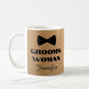 Mug demoiselle d'honneur nœud papillon noir paillettes