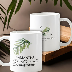 Mug Demoiselle d'honneur Palmier Feuille Personnalisée