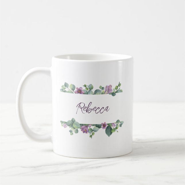 Mug Demoiselle d'honneur personnalisée Eucalyptus (Gauche)