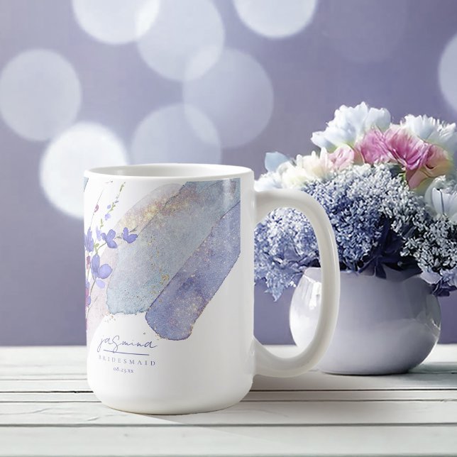 Mug Demoiselle d'honneur pour mariage aux fleurs sauva (Créateur téléchargé)