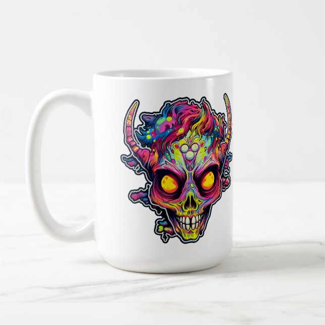 Mug démon de crâne de néon déplaisant (Gauche)