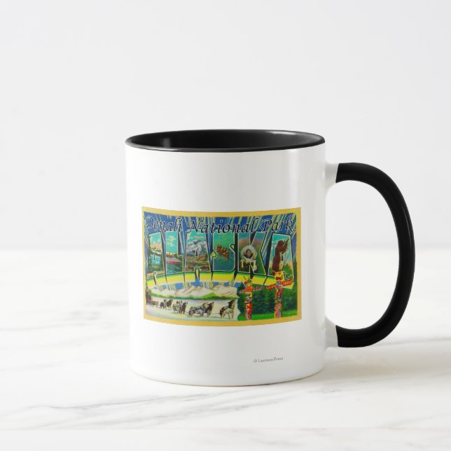 Mug Denali Nat'l Park, Alaska - Grandes Lettres (Droite)
