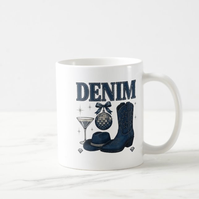 Mug Denim And Diamonds Western Fashion Boots Bling Rod (Droite)