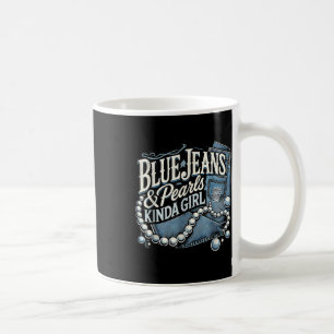 Mug Denim Fabric Bleu Jeans Perles Jeans maigre Lover