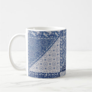 Mug Dénim Triangle Patchwork Texture Vintage.