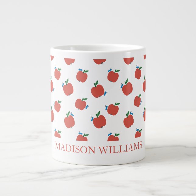 Mug d'enseignant personnalisé | Motif Red Apple (Devant)