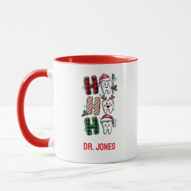 Mug Dentaire Ho Ho Ho Personnalisé (Gauche)
