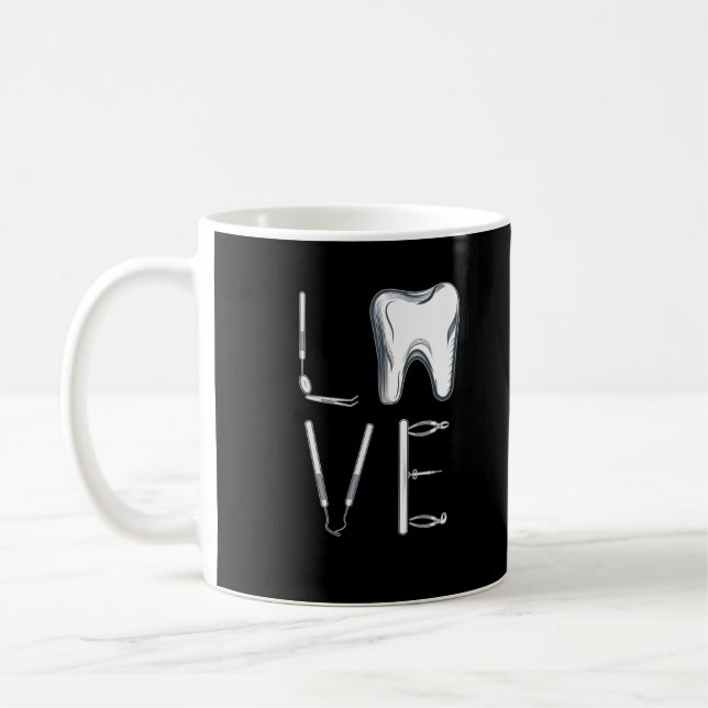 Mug Dental Love Dentistra Outils Dentiste (Gauche)