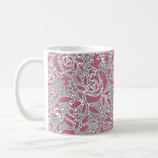 Mug Dentelle abstraite transparente romantique rétro v (Gauche)