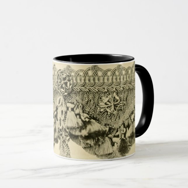 Mug Dentelle de goût antique apparence tribale motif v (Devant droit)