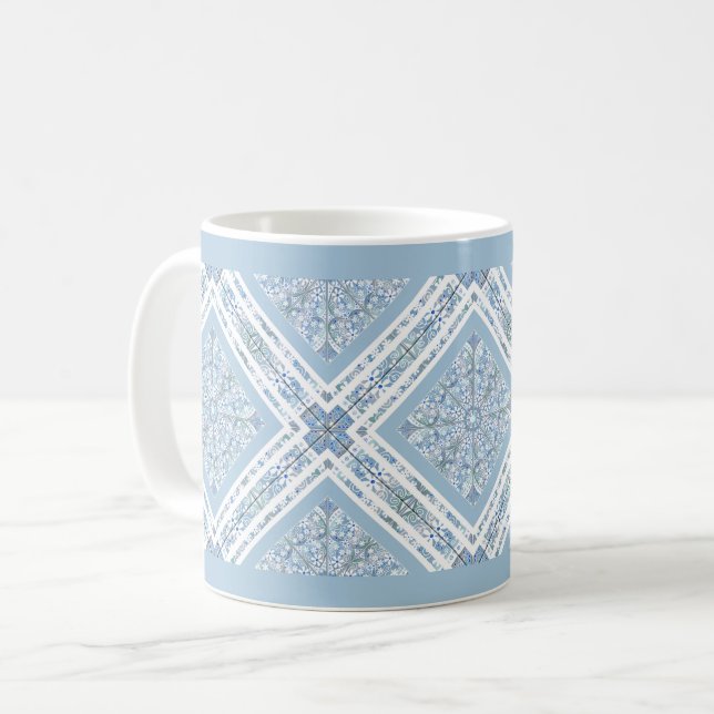 Mug Dentelle en céramique bleu clair (Devant gauche)