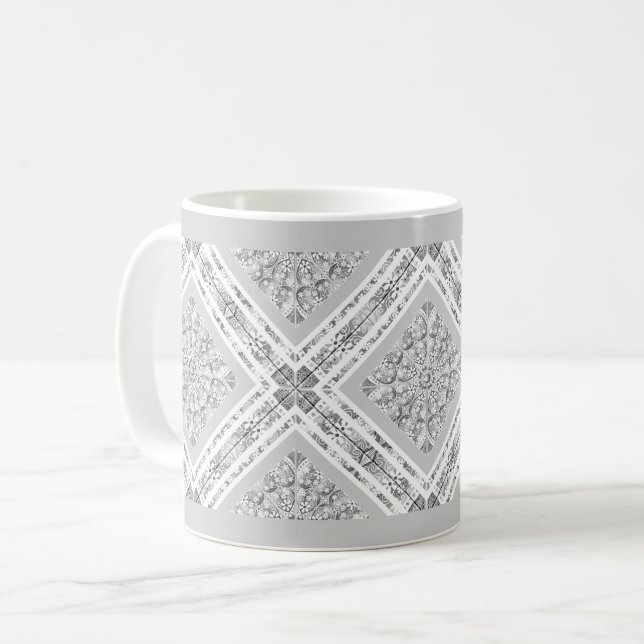 Mug Dentelle en céramique Gris (Devant gauche)