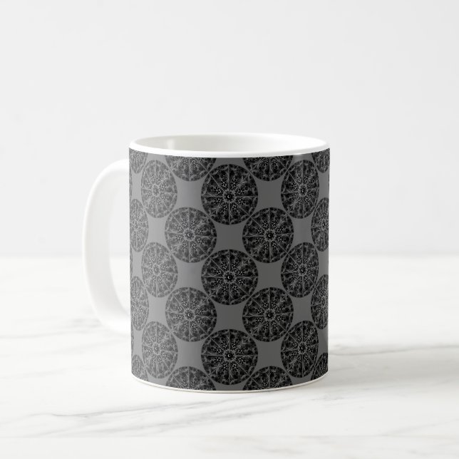 Mug Dentelle en céramique Noir (Devant gauche)