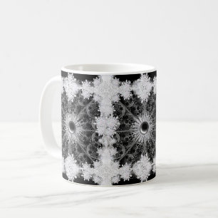 Mug Dentelle en céramique noir & flocon de neige