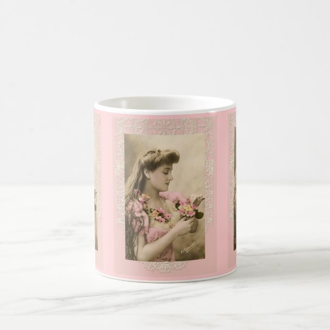 Mug dentelle et bouquets lady victorienne (Centre)