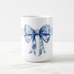Mug Dentelle florale bleu Coquette Bouche fille