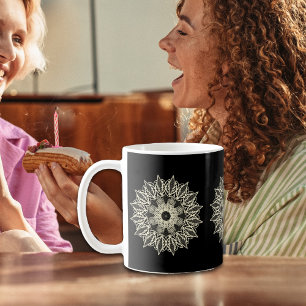 Mug dentelle géométrique blanc cassé