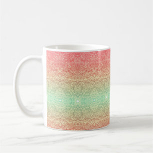 Mug Dentelle motif dégradé rose or vert
