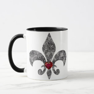 Mug Dentelle Noire 1 Fleur De Lis
