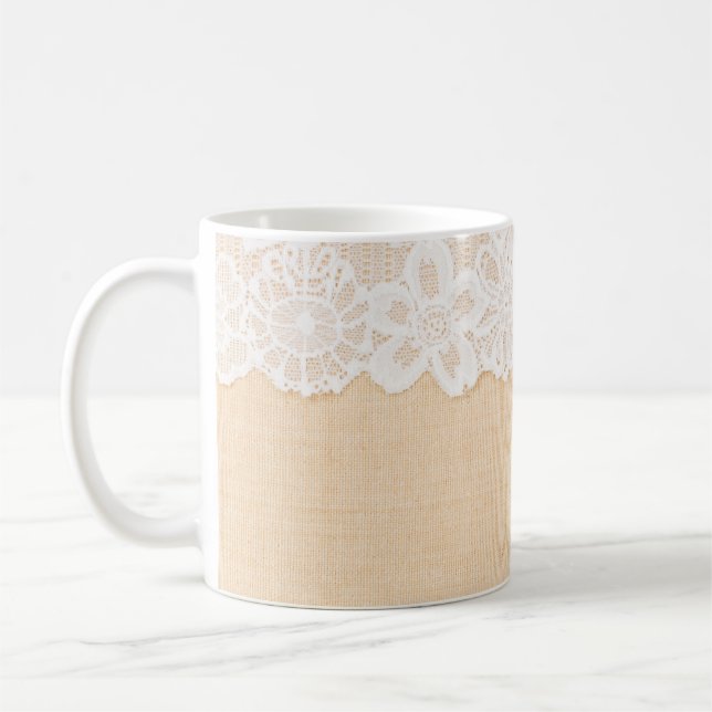Mug Dentelle ornementale blanche sur la conception de  (Gauche)