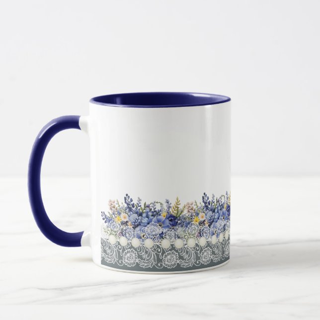 Mug Dentelles vintages Et Perles Florales (Gauche)