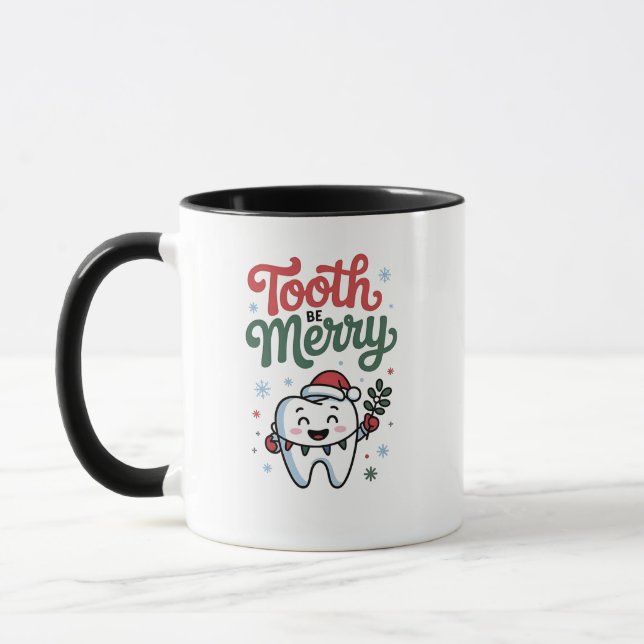Mug Dentiste dentaire - Soin dentaire joyeux Noël Noël (Gauche)