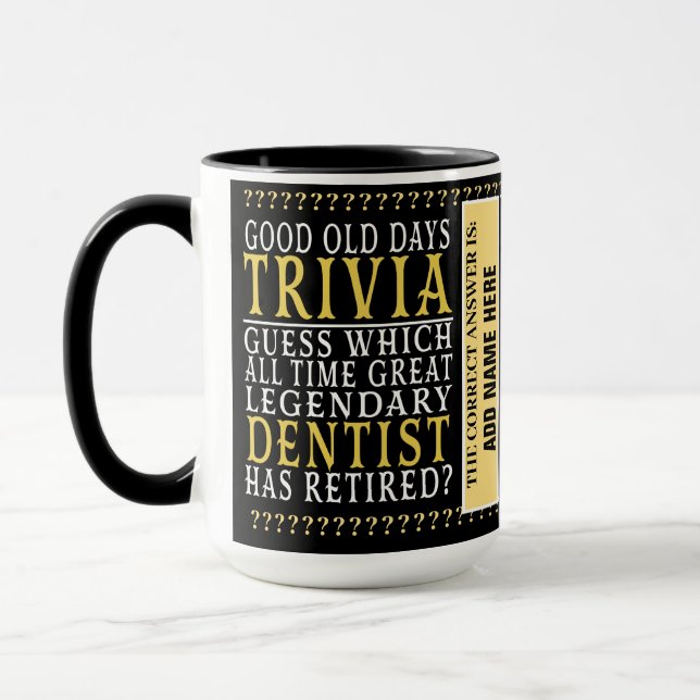 Mug Dentiste Funny Personnalisé Retraité, Retraite  (Gauche)