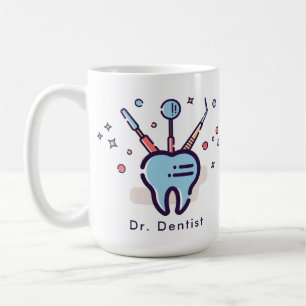 Mug Dentist's Dental Tools and Tooth
