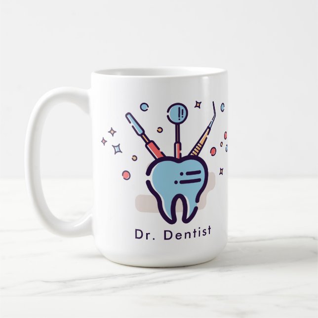 Mug Dentist's Dental Tools and Tooth (Gauche)