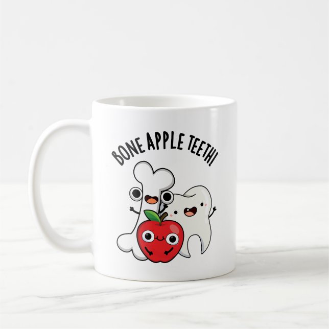 Mug Dents de pomme os drôle pun de bon appétit  (Gauche)