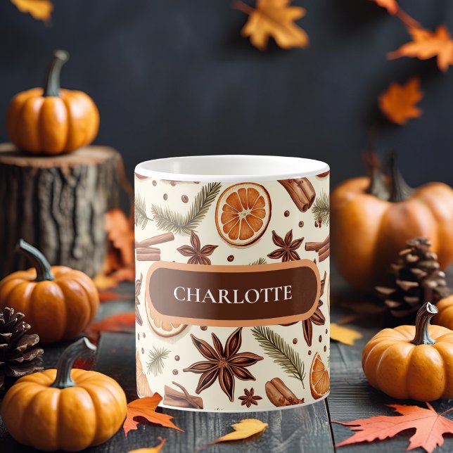 Mug d'épices d'automne personnalisé avec nom (Créateur téléchargé)