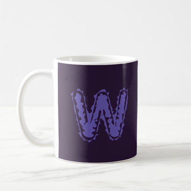 Mug Déplaisant Monogramme violet sur violet (Gauche)