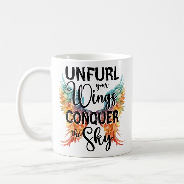 Mug Déployez vos ailes conquérir le ciel, Motivationne (Gauche)