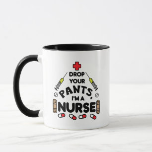Mug Déposez votre pantalon Je suis une infirmière