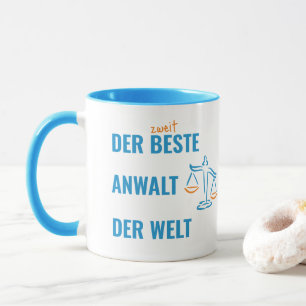 Mug Der zweitbeste Anwalt der Welt. Lustiges Geschenk.