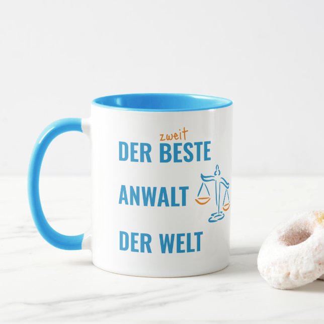 Mug Der zweitbeste Anwalt der Welt. Lustiges Geschenk. (Avec donut)