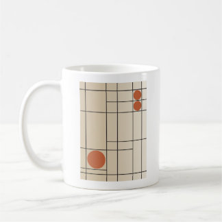 Mug Dérive osseuse n° 1 Art géométrique beige + terrac