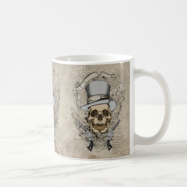 Mug Dernier crâne et armes à feu de mot (Droite)